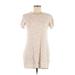 Sanctuary Casual Dress - Mini Crew Neck Short sleeves: Tan Dresses - Women's Size Small