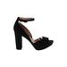 Sun + Stone Heels: Black Solid Shoes - Women's Size 8 1/2 - Peep Toe