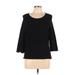 Calvin Klein 3/4 Sleeve Blouse: Black Tops - Women's Size Large