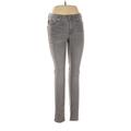 Rock & Republic Jeggings - Mid/Reg Rise Skinny Leg Boyfriend: Gray Bottoms - Women's Size 10 - Dark Wash