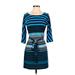 Guess Casual Dress: Blue Stripes Dresses - Women's Size 2