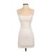 Zara Cocktail Dress - Party Scoop Neck Sleeveless: Ivory Solid Dresses - Women's Size X-Small