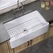 Ogonbrick Single Bowl Fireclay Farmhouse Kitchen Sink w/ Sink Grid & Basket Strainer Fireclay | 10 H x 30 W x 18 D in | Wayfair