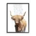 Stupell Industries Az-240-Framed Highland Cow Bathroom Splash Print Canvas in Brown | 14 H x 11 W x 1.5 D in | Wayfair az-240_fr_11x14