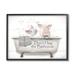 Stupell Industries Az-257-Framed Hog Bathroom Pigs Canvas in Gray | 11 H x 14 W x 1.5 D in | Wayfair az-257_fr_11x14