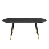 Modway Vigor Oval Coffee Table Wood/Metal in White | 17 H x 23.5 W x 47 D in | Wayfair EEI-4214-BLK
