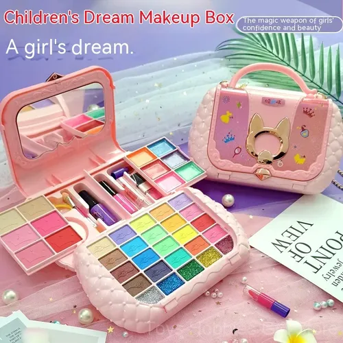 Make-up Spielzeug Kits mit Kosmetik Fall tragbare Spielset Kinder wasch bar Make-up Mädchen