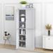 Tall Kitchen Pantry, 72.4" Minimalist Kitchen Storage Cabinet Organizer with 4 Doors and Adjustable Shelves