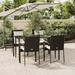 vidaXL Patio Dining Set Outdoor Rattan Wicker Table and Chair Set for Porch