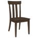 Riza 23 Inch Dining Chair, Set of 2, Wire Brushed, Slatted Back, Rich Brown