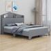 Gracie Oaks Fjalar Open-Frame Storage Bed Wood in Gray | 44.6 H x 55.8 W x 81.9 D in | Wayfair 8C18B76E27DE46B39F90244CA74085E0