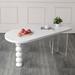 Ivy Bronx Khmari Rectangular Dining Table Plastic/Acrylic/Metal in White | 29.52 H x 55.11 W x 27.55 D in | Wayfair