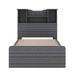 Red Barrel Studio® Kovanis Twin Size Platform Bed Frame w/ 4 Open Shelves, 2 Drawers & LED Light Wood in Gray | 42.6 H x 43.7 W x 85.3 D in | Wayfair