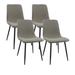 Corrigan Studio® Set Of 4 Modern Upholstered Dining Accent Chairs w/ Linen Cushion Seat & Sturdy Black Metal Legs For Kitchen | Wayfair
