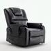 Latitude Run® lift Recliner Chair w/ remote & side pocket Faux Leather in Black | 41.34 H x 35.54 W x 37.4 D in | Wayfair