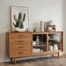 Latitude Run® Solid wood sideboard & multi-functional storage cabinet Wood in Brown | 31.5 H x 55.12 W x 16.54 D in | Wayfair