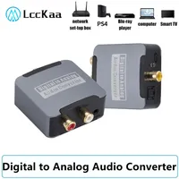 Digital-Analog-Audio-Wandler 192kHz Digital-SPDIF-Optisch-Analog-L/R-RCA-Wandler Toslink-Adapter für