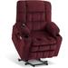 MCombo Small Dual Motor Power Lift Recliner Chair Sofa with Massage and Heat, Infinite Position, USB Ports, Fabric 7893