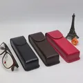 Klassische Leder presbyopische Brillen etui elegante Leder brillen box Männer Frauen lange optische