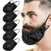 Stiwee Beauty Stuff Personal Care Beard Bandana Men Black Beard Covers Soft Comfortable And Silky Satin Facial Hair Apron Guard Bonnet Rag Man Bedtime Bib Beard Cap Ear