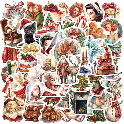 50 Stück The Retro Christmas Santa Claus Aufkleber Graffiti Aufkleber Gepäck Skateboard Laptop Image