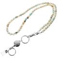3 Sets Fashion Bead Necklace with Badge Clip Lanyard Chain ID Holder Necklace