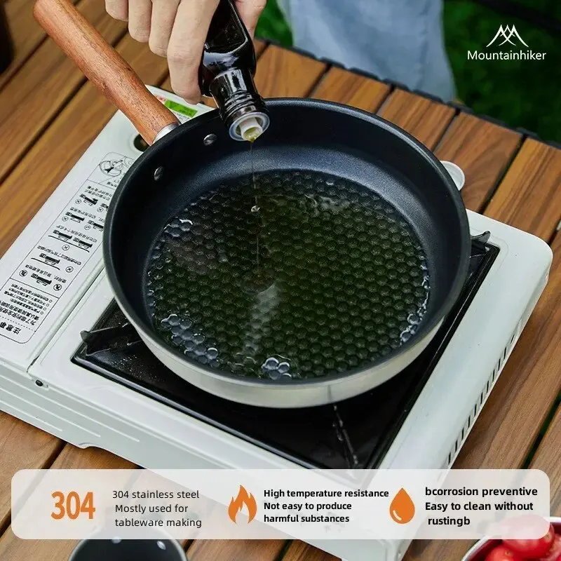 Mountain hiker Outdoor Camping Antihaft-Bratpfanne Frühstück Ei Pfannkuchen Topf Edelstahl Kochen Induktion sherd Bratpfanne Image