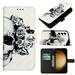 Feishell Wallet Case for Samsung Galaxy S24 Shockproof Colorful Painted Pattern PU Leather Magnetic Clasp Flip Kickstand ID Credit Card Slots Slim Fit Phone Case Cover Skull