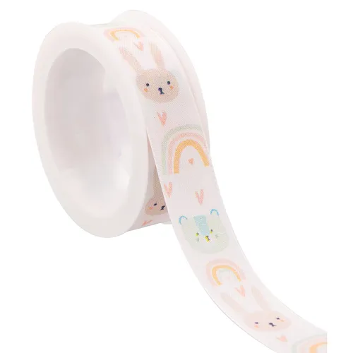 Stoffband Regenbogen, 25 mm, 5 m