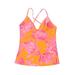 Athleta Swimsuit Top Orange Print V-Neck Swimwear - Women's Size 2X-Small