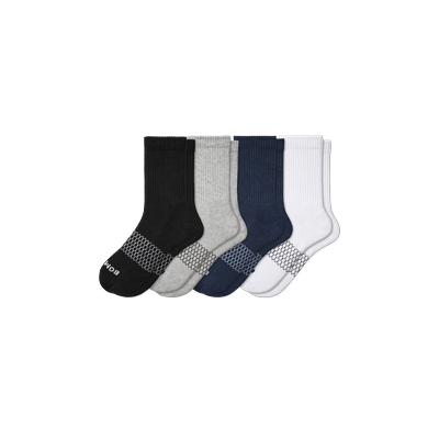 Men's Solids Half Calf Sock 4-Pack - Mixed - Large - Cotton Blend - Bombas