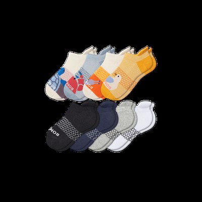 Youth Ankle Sock 8-Pack - Mango Solids Mix - Y - Bombas