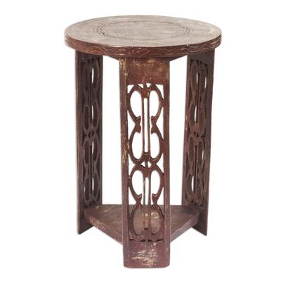 Wood side table, 'African Endurance'