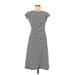 Gap Casual Dress - Fit & Flare: Gray Stripes Dresses - Women's Size Small