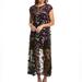 Free People Dresses | New Free People Sky Bright Floral Embroidered Mesh Midi Dress | Color: Black/Purple | Size: Xs