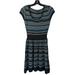 Jessica Simpson Dresses | Jessica Simpson Striped Knit Knee Length Dress Womens S Gallo Scoop Neck New | Color: Black/Blue | Size: S