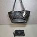 Coach Bags | 2 Coach Designer Park Black Leather Tote Bag Purse W/ Wallet Set | Color: Black/Silver | Size: Os