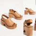 Anthropologie Shoes | Nib Never Worn Anthropologie Wood Platform Sandals | Color: Tan | Size: 8