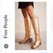 Free People Shoes | New Free People Essential Tall Slouch Boot Gold Leather Womens 38.5 8, 8.5 $298 | Color: Gold/Tan | Size: 8