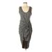 The Vanity Room Casual Dress - Midi: Gray Marled Dresses - Women's Size Medium