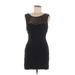 Forever 21 Cocktail Dress - Bodycon Scoop Neck Sleeveless: Black Print Dresses - Women's Size Medium