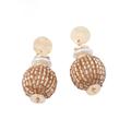 Draper's & Damon's Women's Beaded Bauble Earrings - Tan - PIERCED EAR