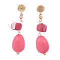 Draper's & Damon's Women's Dazzling Layers Earrings - Pink - CLIP EAR