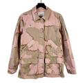 Anthropologie Jackets & Coats | By Anthropologie (S) Camo Utility Cotton Stretch Jacket Pink Beige Army | Color: Pink | Size: S
