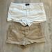 American Eagle Outfitters Shorts | Aeo Shortie Stretch Short Bundle, Size 4 | Color: Tan/White | Size: 4