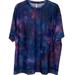 Athleta Tops | Athleta Top Shirt Womens Size Medium Purple Galaxy Print Mesh Relaxed Fit | Color: Blue/Purple | Size: M