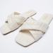 Zara Shoes | New Zara White Patted Quilted Slide Flat Sandals | Color: White | Size: 36