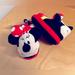 Disney Shoes | 3/$15 Minnie Mouse Toddler Girl Slippers Size 5/6 Disney Mickey Baby Gift Nwt | Color: Black/Red | Size: 5/6
