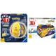 Ravensburger 3D Puzzle 11547 - Nachtlicht Puzzle-Ball Pokémon & 3D Puzzle 11546 - Aufbewahrungsbox Pokémon - 216 Teile - Praktischer Organizer für Pokémon Fans ab 8 Jahren
