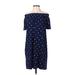 H&M L.O.G.G. Casual Dress: Blue Polka Dots Dresses - Women's Size Small